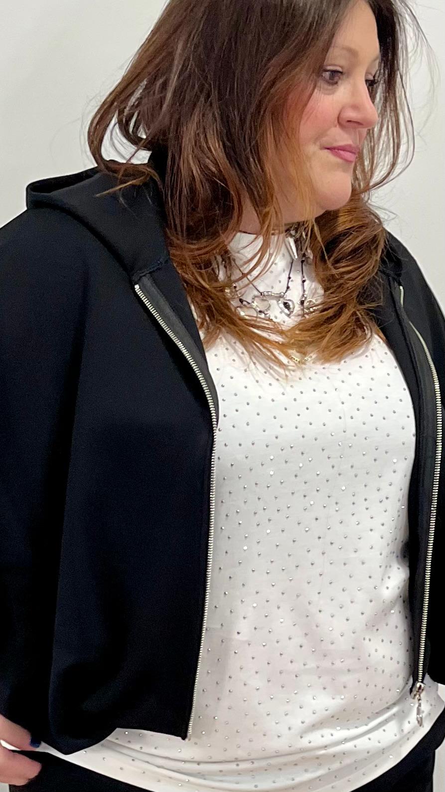 Maglia maniche corte con strass